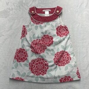 Janie & Jack Floral Dress Baby Girl 6-12m Shift Cotton Beachy Summer